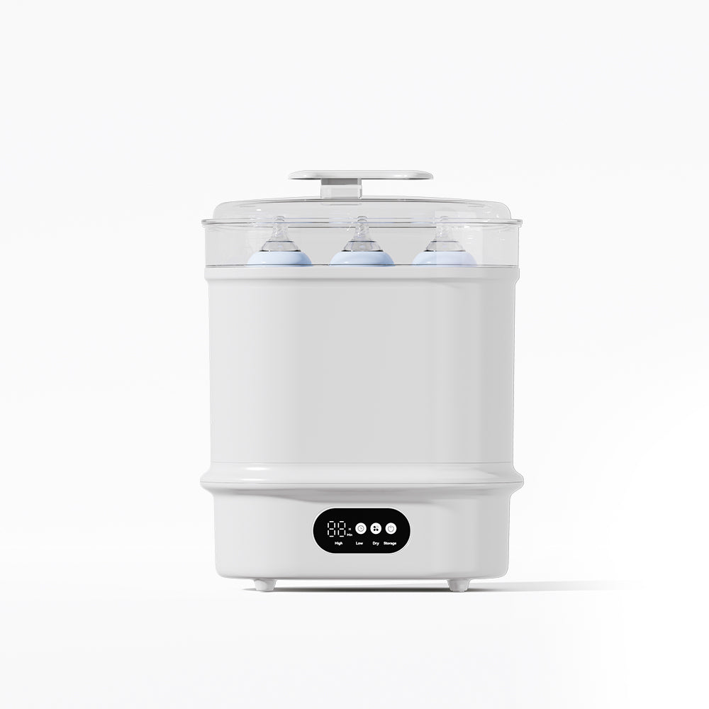 6-in-1 Baby Bottle Sterilizer and Dryer, Steam Cleaning Function with Hot Air Drying, Storage Mode and Digital Control for Home Use