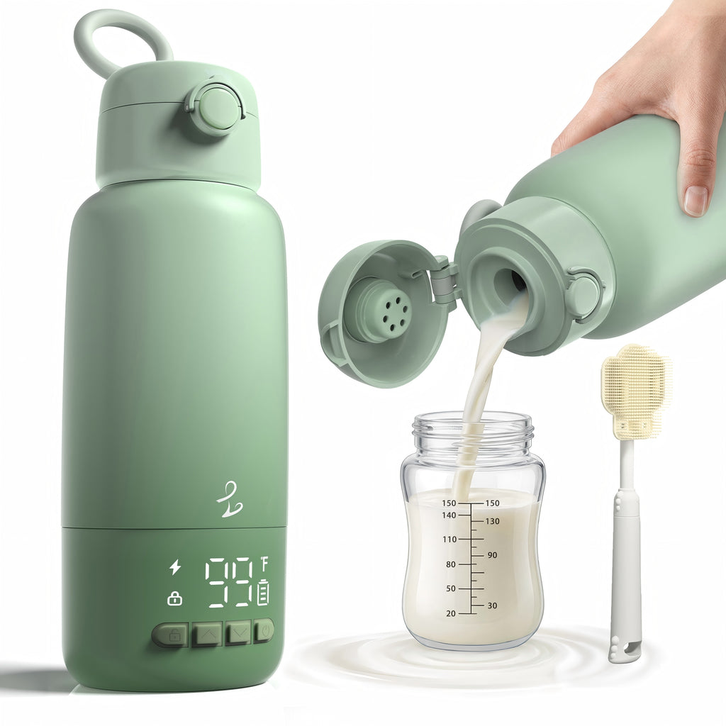 Upgraded Portable Bottle Warmer, 17 oz Large Capacity, 16000mAh Long Battery Life, 2-Min Fast Heating for Travel, Ideal for Heating Milk, Formula and Water On-the-Go