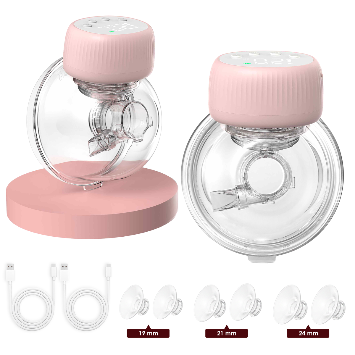 Hands Free Wearable Breast Pump, 4 Modes & 48 Adjustable Levels, Smart LCD Display, Large Capacity Battery, 3D Anatomical Interface