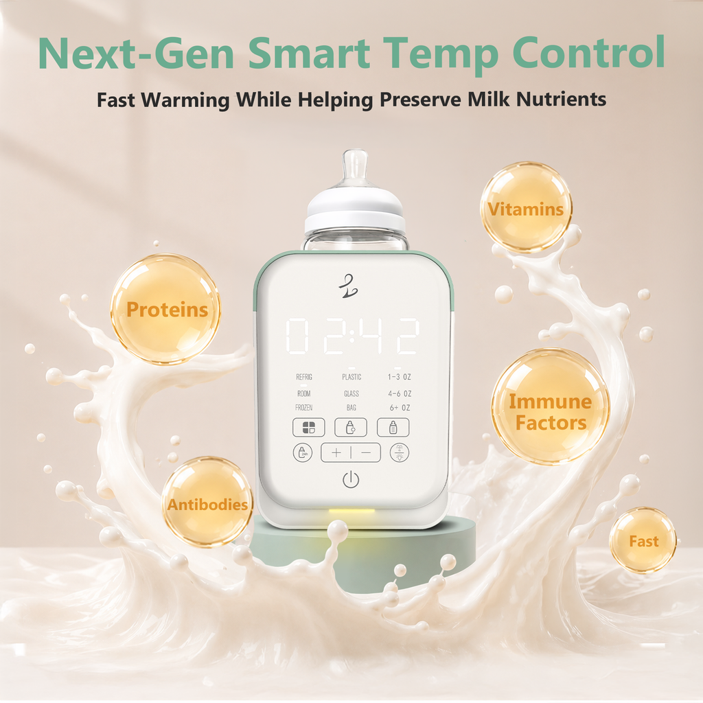 10-in-1 Baby Bottle Warmer, Fast Heating with Timer & Memory, Precise Temp Control, Thaw & Steam Mode, Auto Shutoff, White