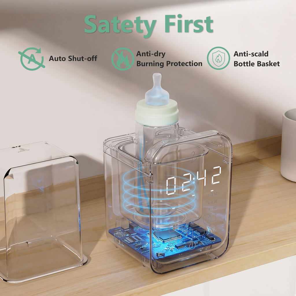 10-in-1 Baby Bottle Warmer, Fast Heating with Timer & Memory, Precise Temp Control, Thaw & Steam Mode, Auto Shutoff, White