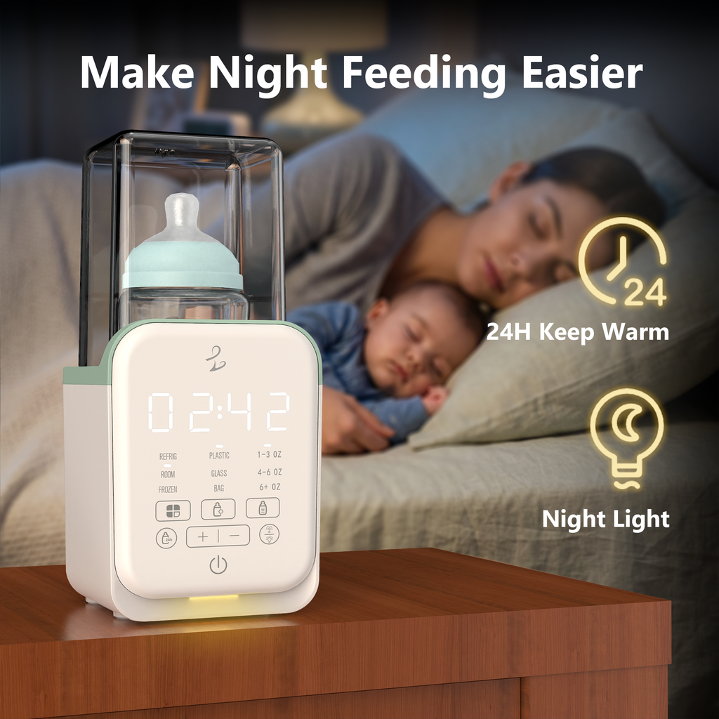 10-in-1 Baby Bottle Warmer, Fast Heating with Timer & Memory, Precise Temp Control, Thaw & Steam Mode, Auto Shutoff, White