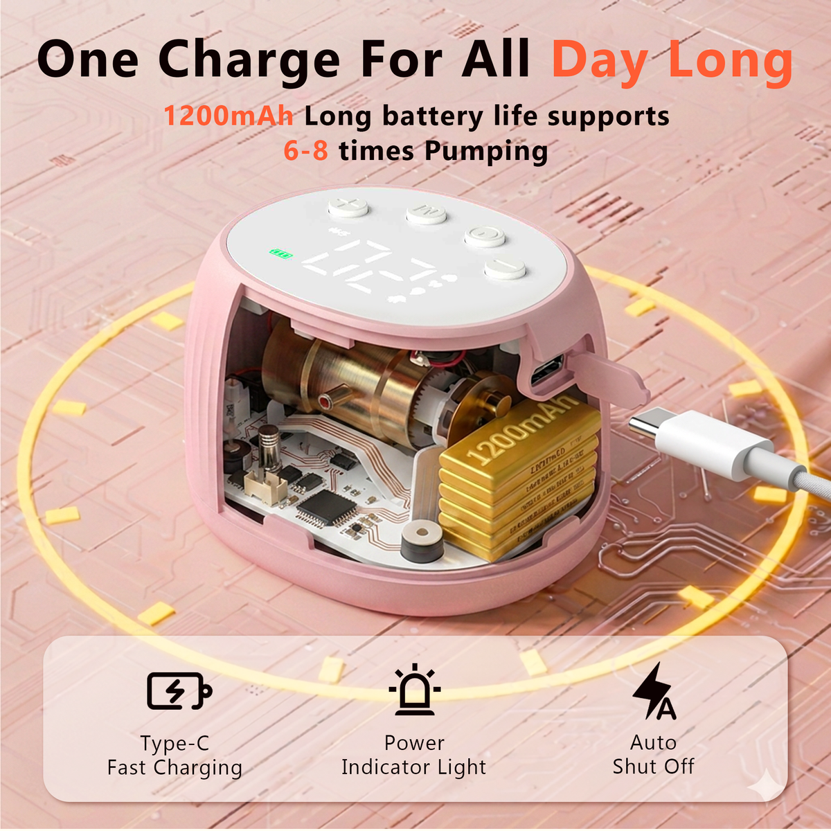 Hands Free Wearable Breast Pump, 4 Modes & 48 Adjustable Levels, Smart LCD Display, Large Capacity Battery, 3D Anatomical Interface