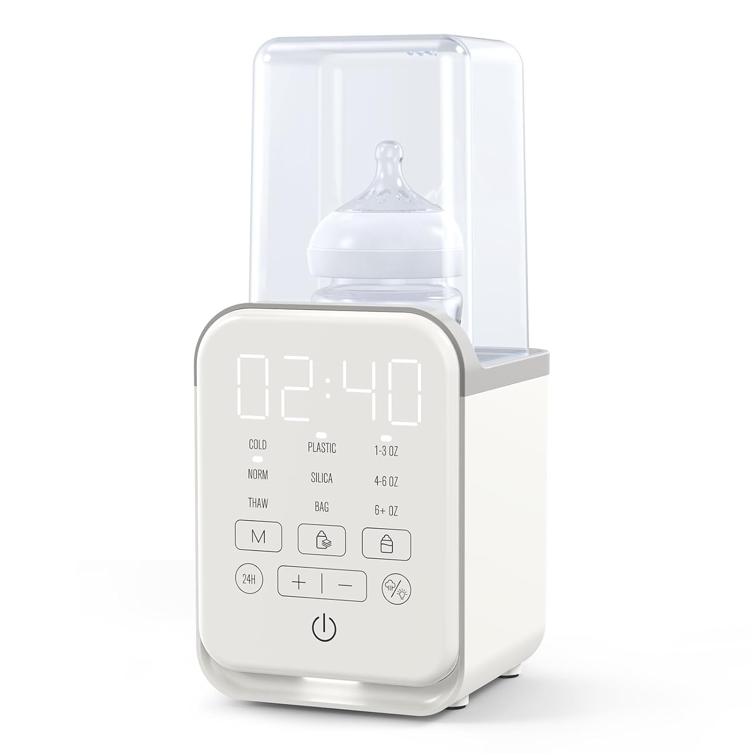 Baby Bottle Warmer, 8-in-1 Bottle Heating Machine with Adjustable Temperature, Timer Function and Digital Display for Home Use