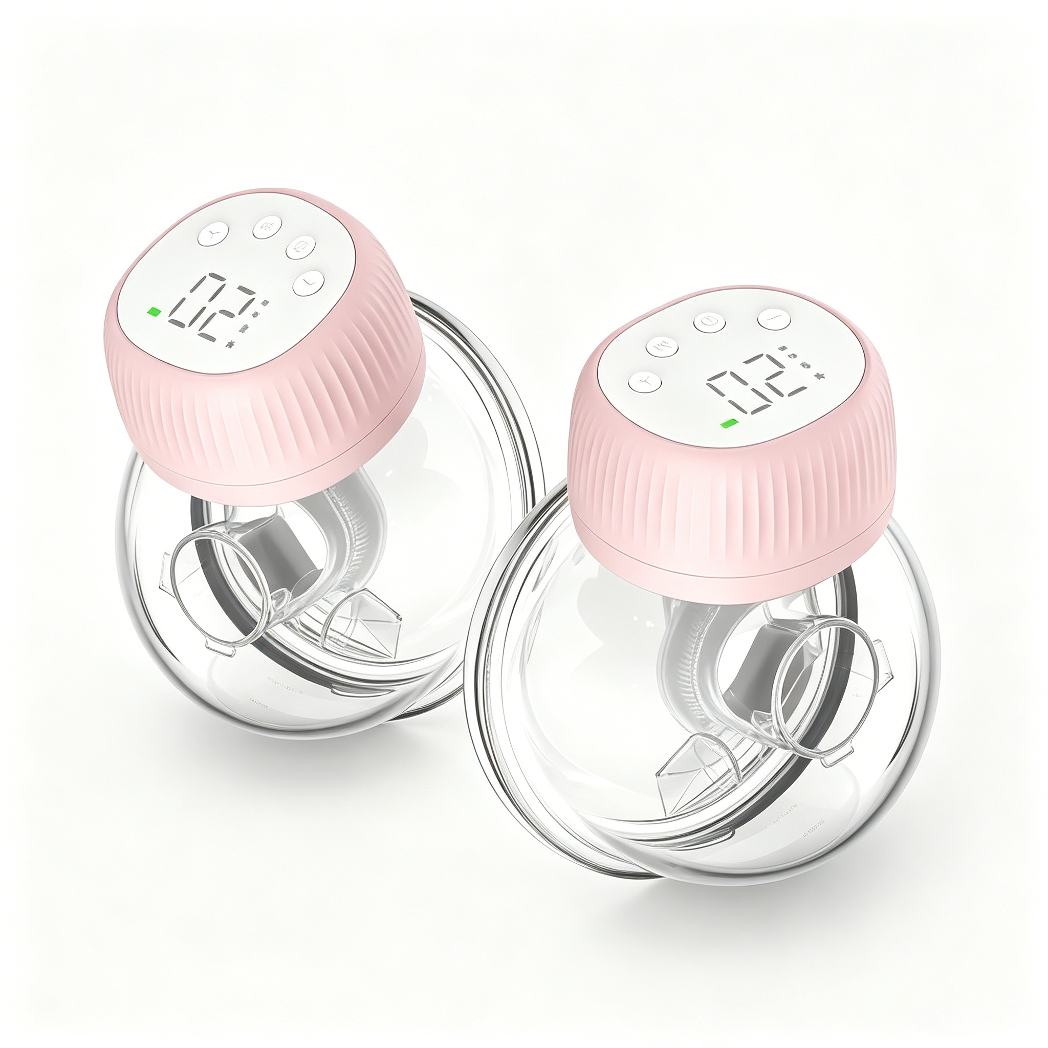 Wearable Breast Pump, Hands-Free Design with 4 Modes & 48 Adjustable Levels, Curved LCD Display, Button Control, USB Rechargeable, Soft Silicone Flange