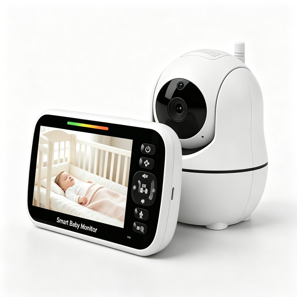 5" IPS Video Baby Monitor with Remote Camera, Night Vision, Voice Communication and Adjustable Display Unit