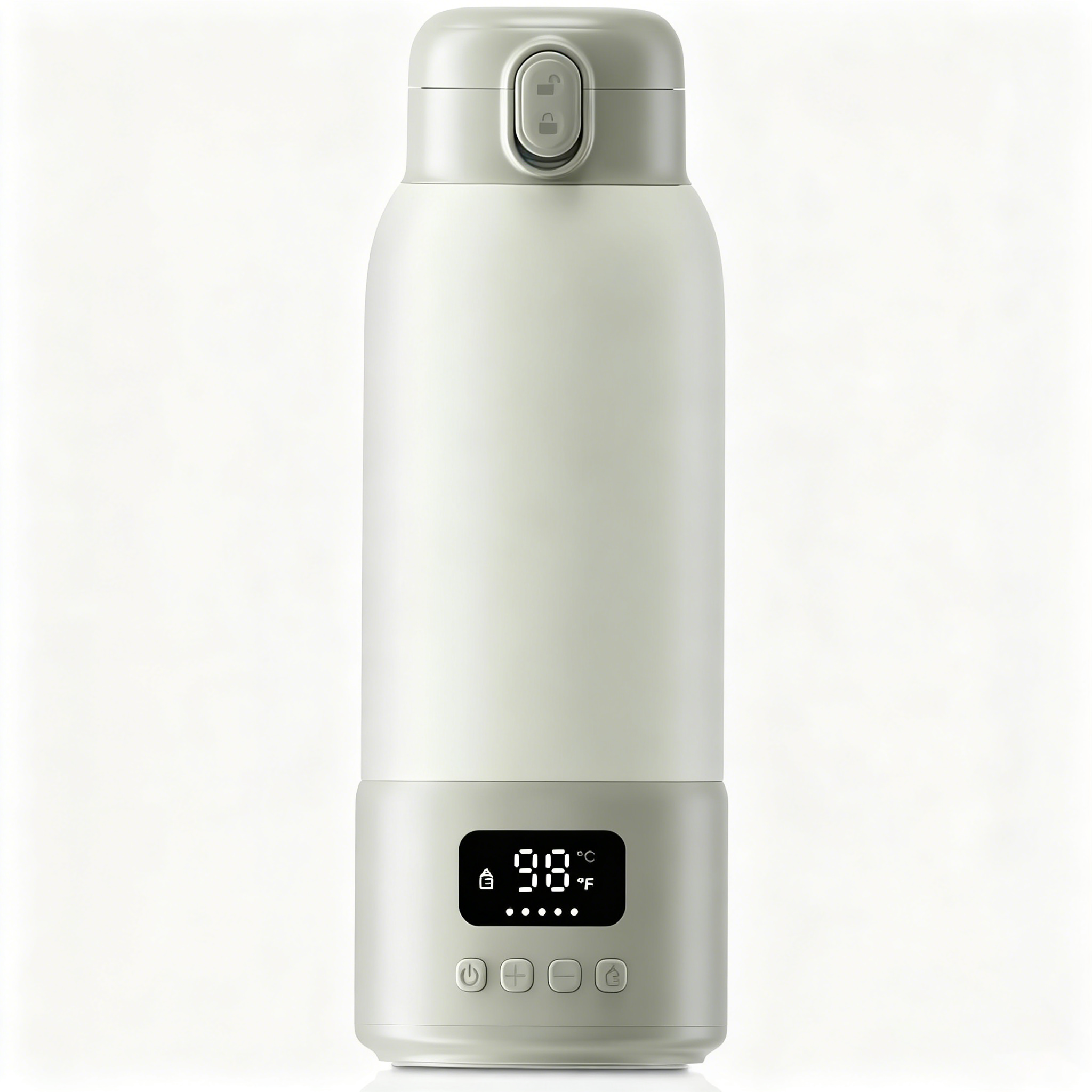 Portable Bottle Warmer, USB Rechargeable with Digital Display, 17 oz Capacity, 316L Stainless Steel Interior, Preset Temperature Options, Portable Design