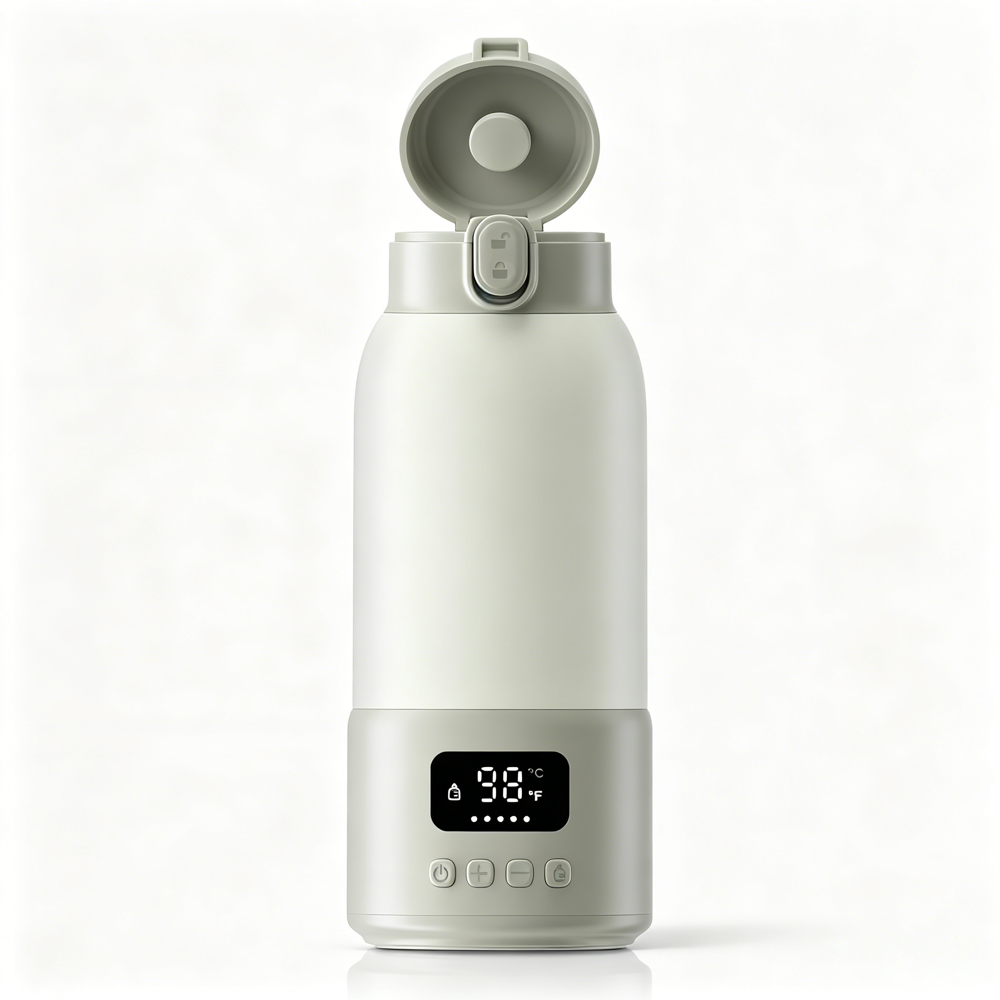 USB Rechargeable Portable Bottle Warmer with 17 oz Capacity, Digital Display, Adjustable Temperature, 316L Stainless Steel Interior