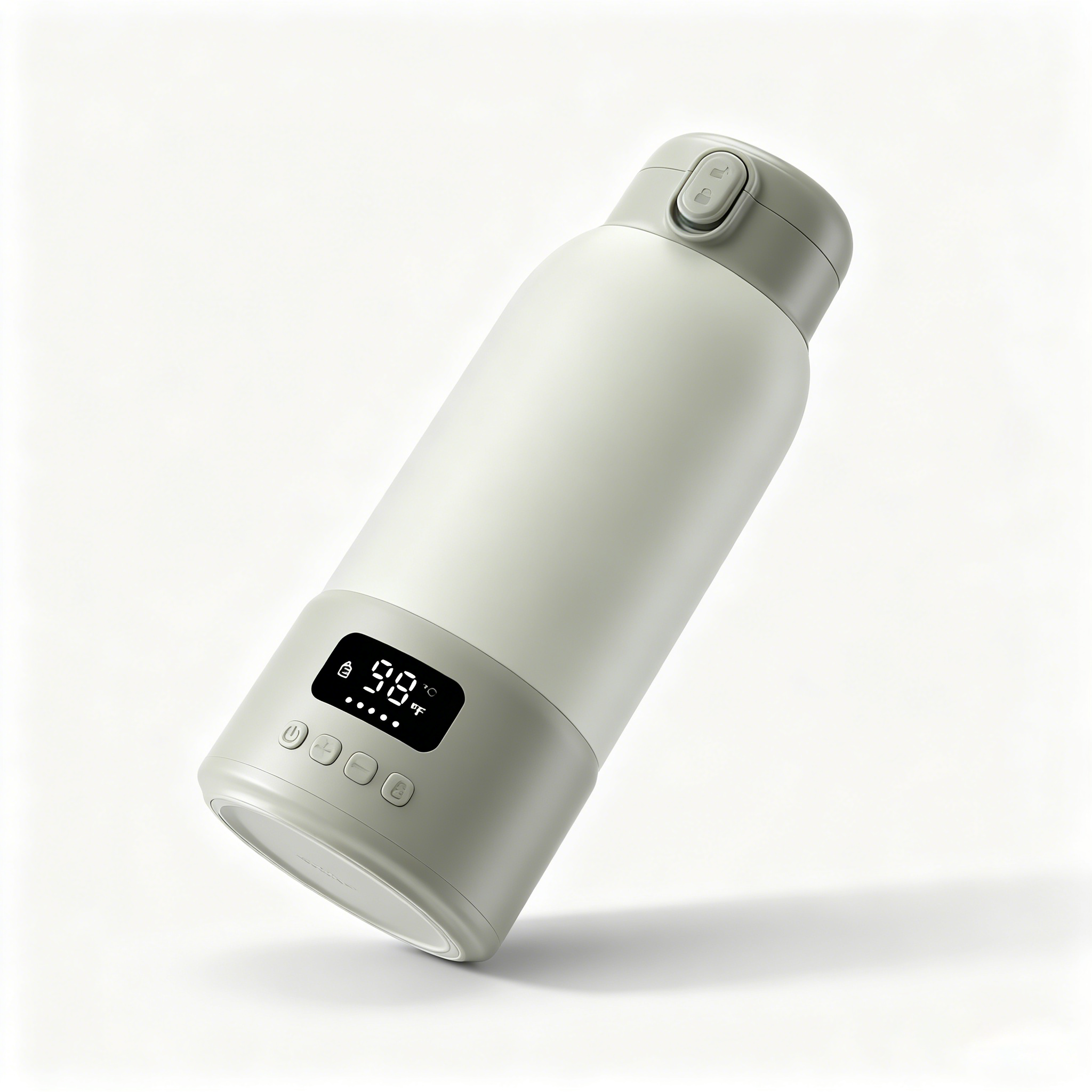 Portable Bottle Warmer with Adjustable Temperature, USB Rechargeable, Digital Display, 17 oz Capacity, 316L Stainless Steel Interior