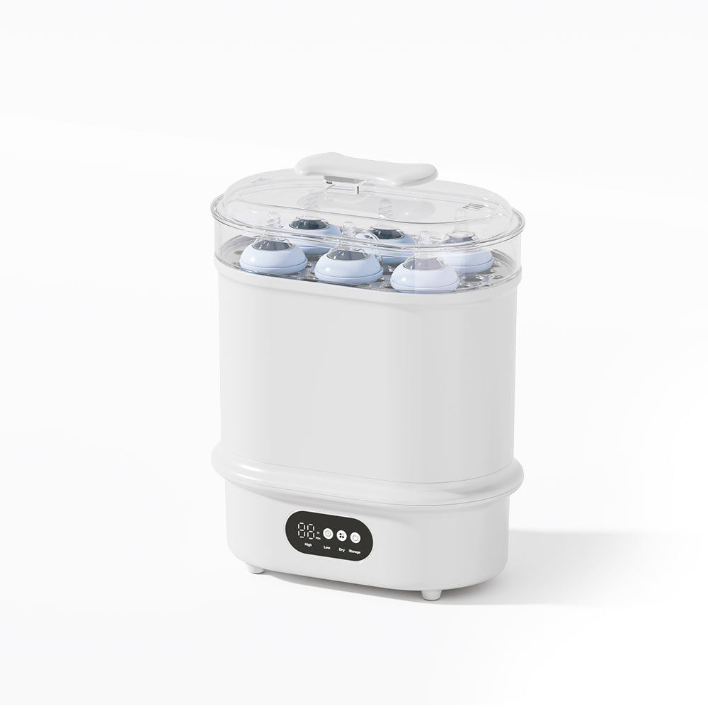 Baby Bottle Sterilizer and Dryer, Multi Function Steam Bottle Cleaner with Hot Air Drying and Timer Control for Home Use