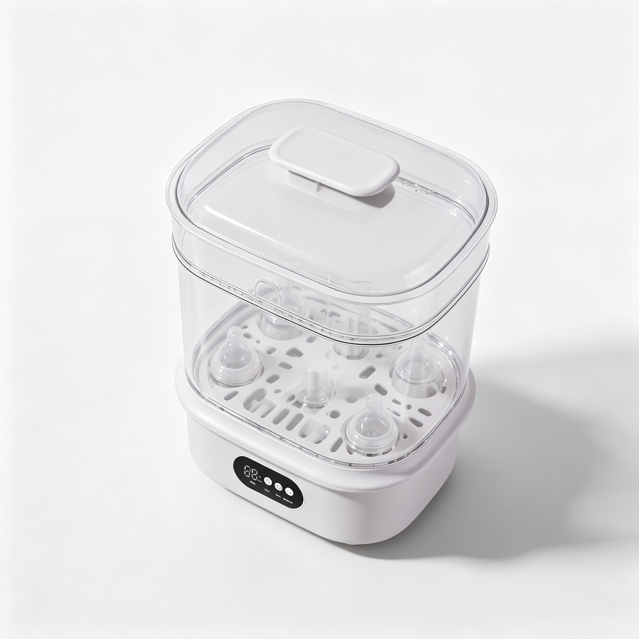6-in-1 Baby Bottle Sterilizer, Dryer and Warmer with Steam Function, Hot Air Drying, Digital Timer and Storage Mode