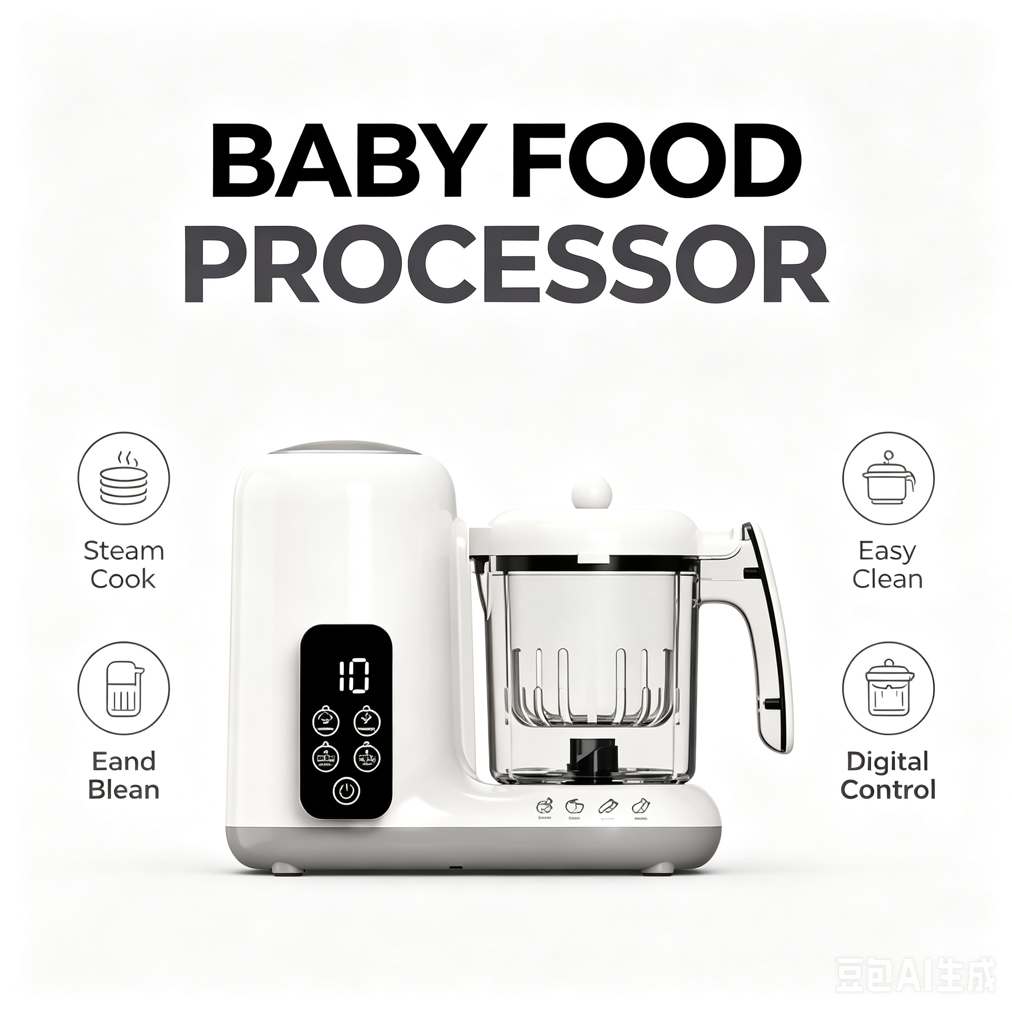 Baby Food Maker, Steamer and Blender with Puree Function, Multi-Function Kitchen Appliance for Home Use