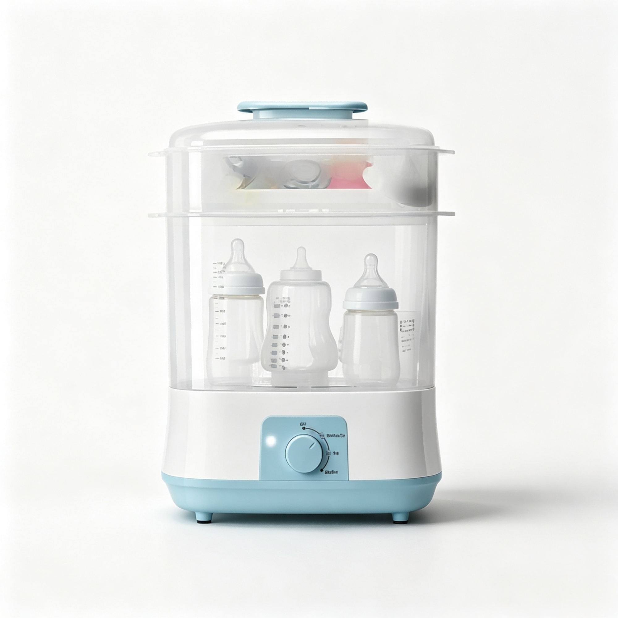 4-in-1 Baby Bottle Cleaning and Drying Machine, Steam Clean, Hot Air Dry, Storage Mode with Digital Timer