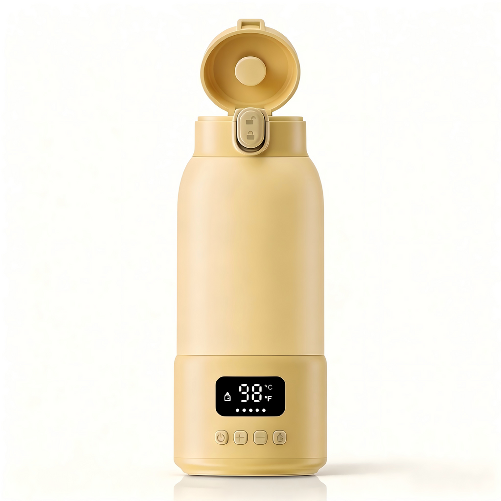 USB Rechargeable Portable Bottle Warmer with 17 oz Capacity, Digital Display, Adjustable Temperature, 316L Stainless Steel Interior