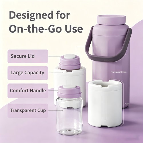 22oz Portable Breast Milk Storage Cooler Bag with 2 Bottles, Travel Pumping Storage Bag for Work, Commute and Outdoor Use