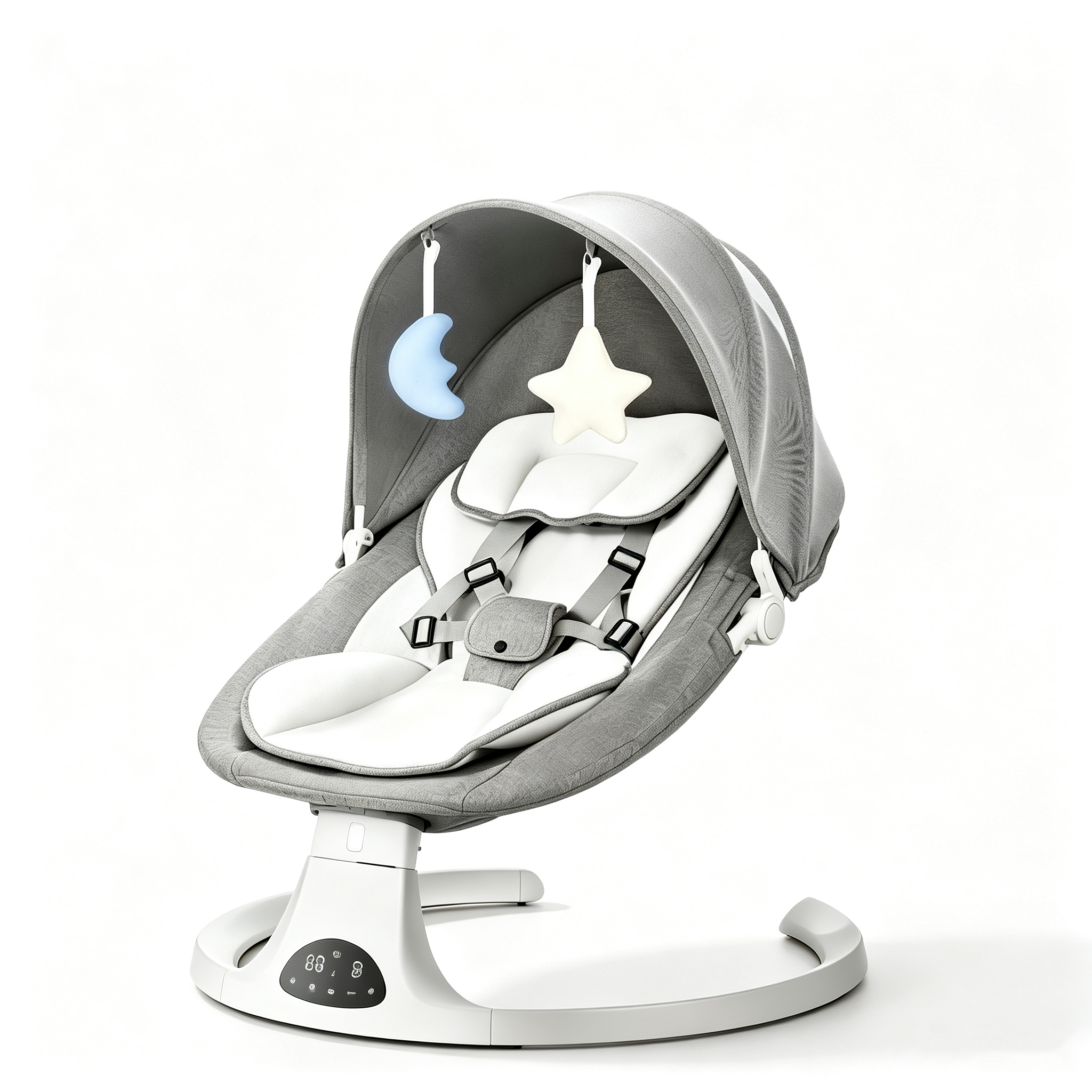 Electric Baby Rocker Swing with Remote Control, Adjustable Rocking Modes, Bluetooth Music, Timer Function, Soft Seat for Home Use