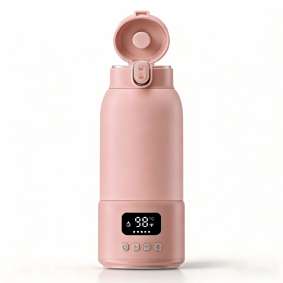 Portable Bottle Warmer, 17oz Capacity, 100W Heating Element, 316L Stainless Steel Lining, 16000mAh Battery, 98–158°F Range
