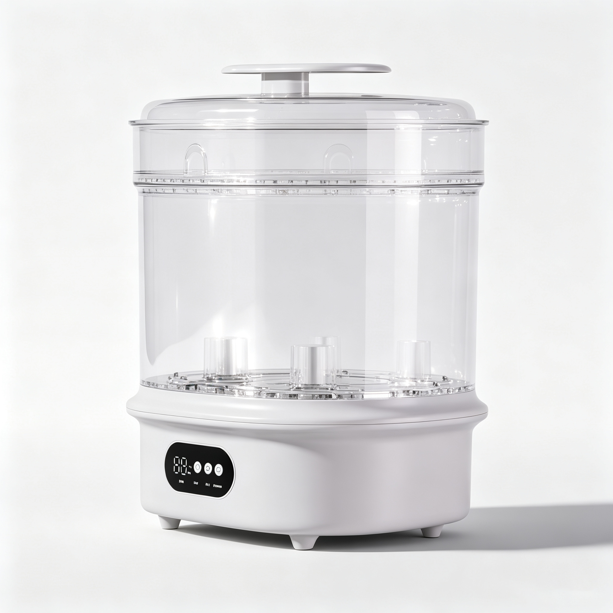 Electric Bottle Sterilizer and Dryer, Steam Function Bottle Cleaner with Hot Air Drying and Timer Settings for Home