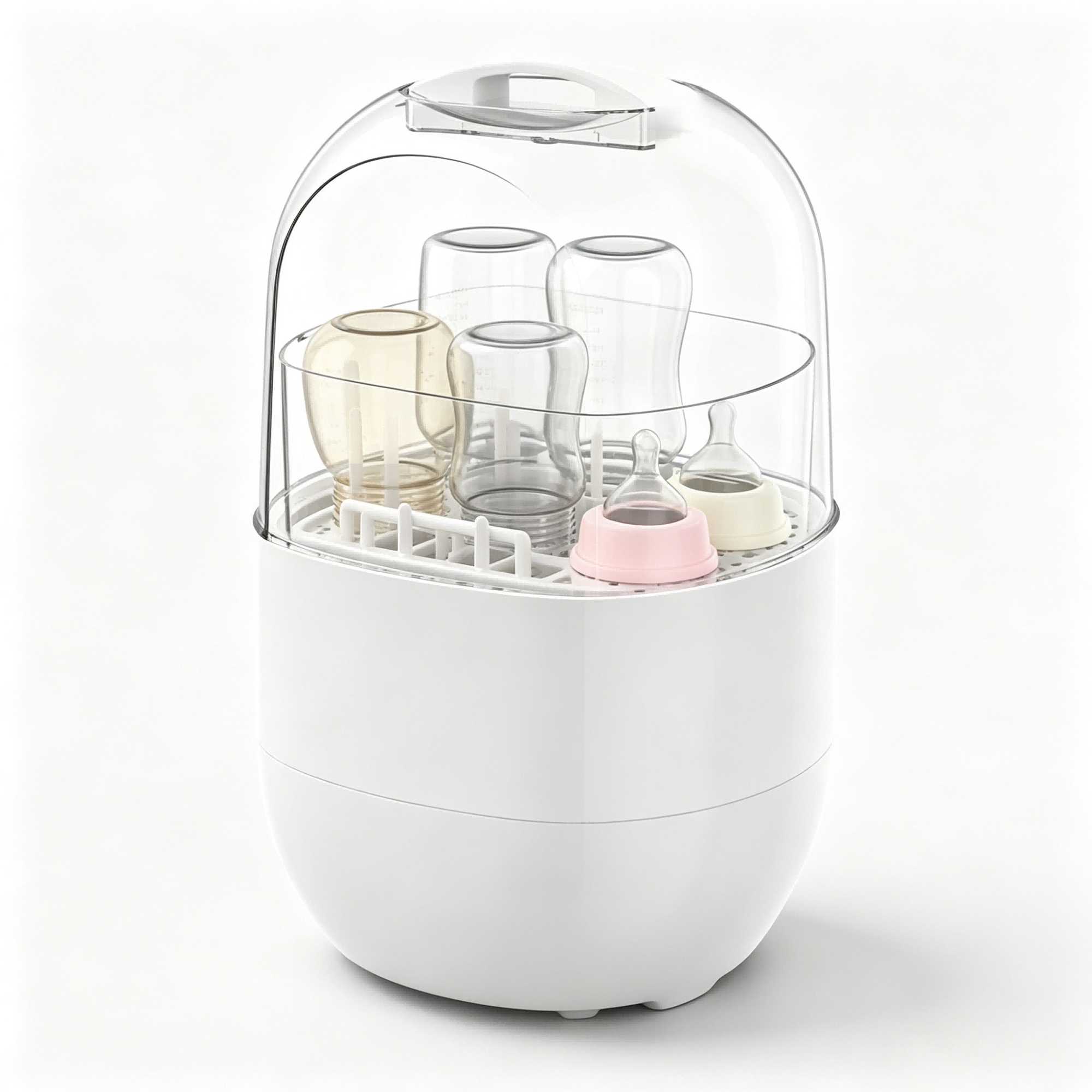 3-in-1 Baby Bottle Steam Cleaner and Dryer, Hot Air Drying, Storage Mode, Digital Control for Home Use
