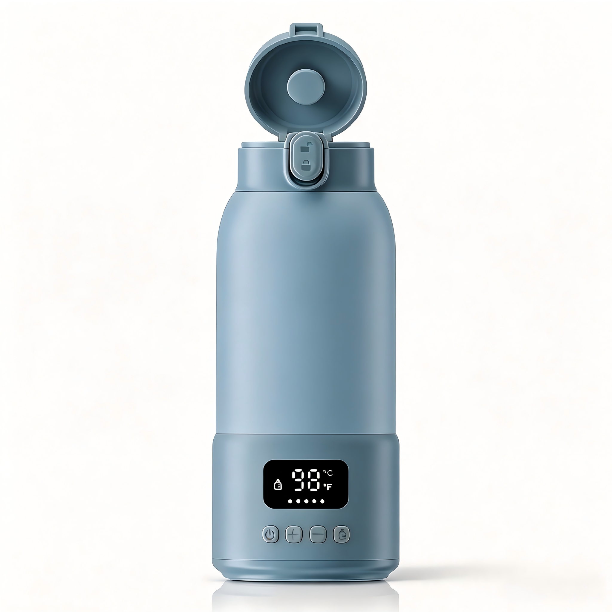 Portable Bottle Warmer, 17 oz Capacity, 316L Stainless Steel Interior, USB Rechargeable, Digital Display, Preset Temperature Options