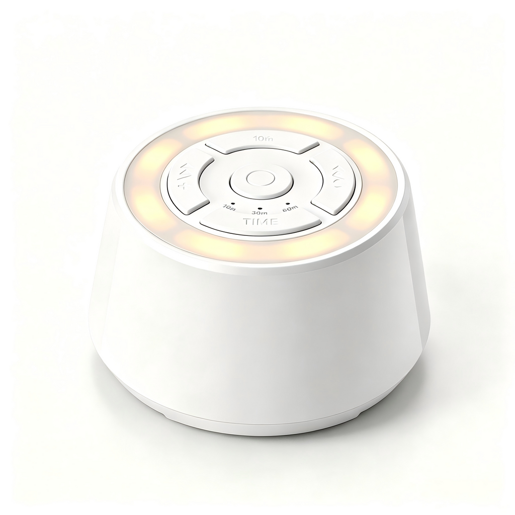Clip-On Portable Baby Sound Machine with Adjustable Night Light, 20 Built-In Audio Tracks & Auto Timer