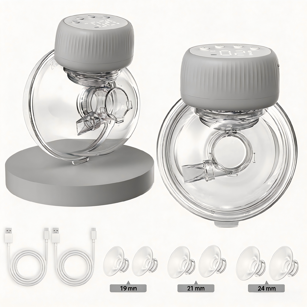 Wearable Breast Milk Collector, Portable Electric Breast collector with 4 Modes & 48 Levels, Curved LCD Display, USB Rechargeable