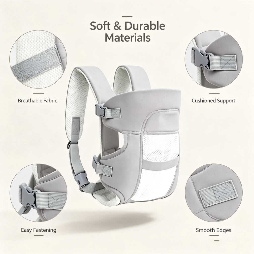 3-in-1 Baby Carrier, Adjustable Multi-Position Baby Carrier with Soft Padding, Lightweight Design for Daily Family Use