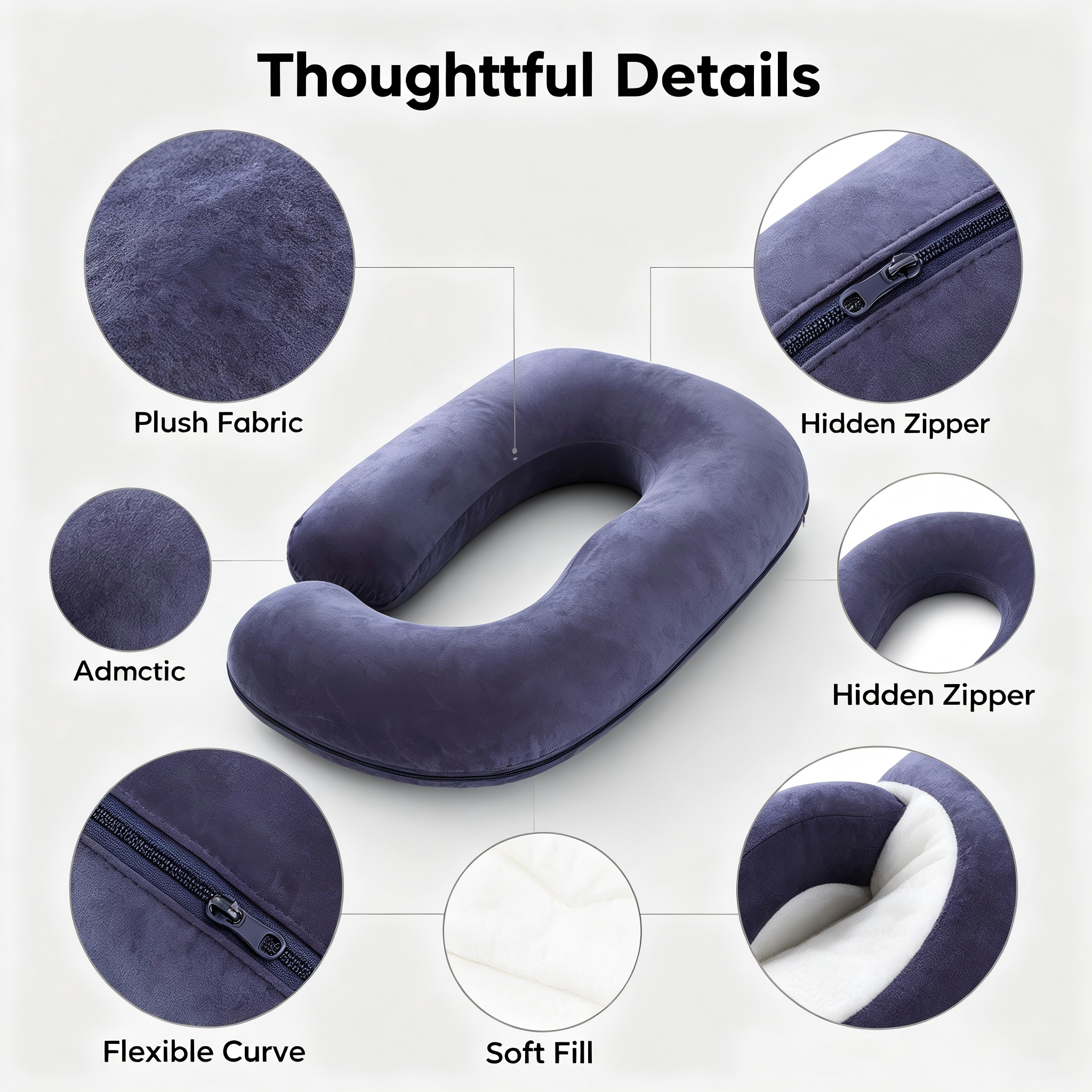 Full Body Pregnancy Pillow, U Shaped Maternity Pillow with Soft Cushion Filling and Washable Cover, Large Bed Pillow for Home