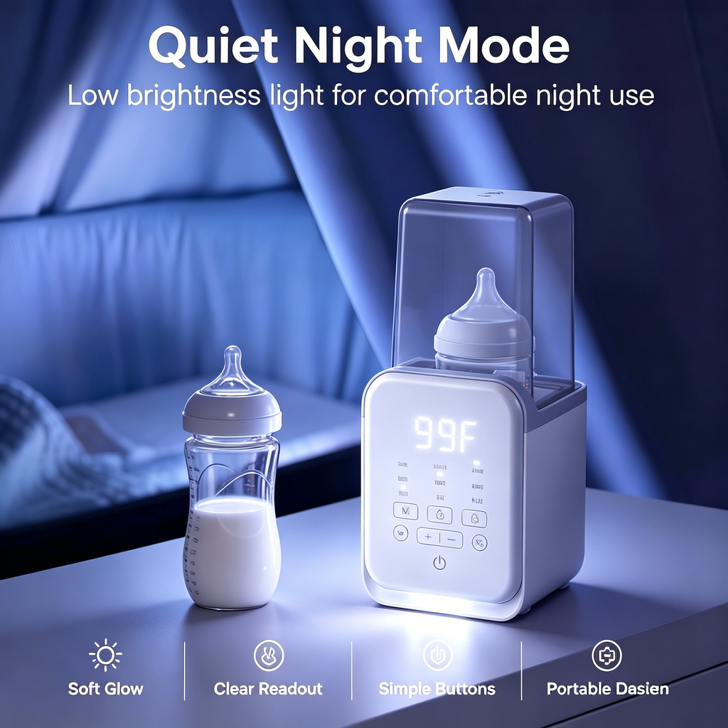 Bottle Warmer with Timer and Temperature Settings, Digital Baby Bottle Heater with Compact Design for Home Use