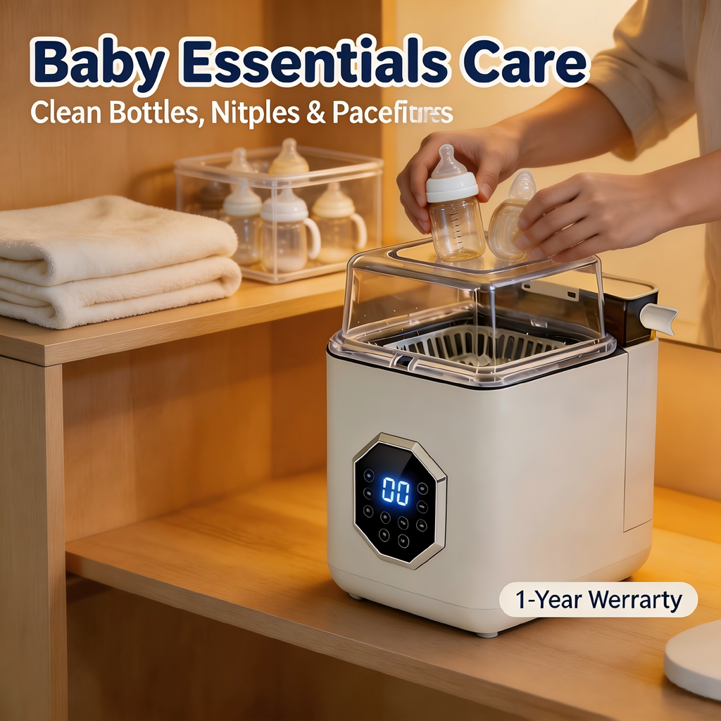 All-in-One Baby Bottle Washer, Sterilizer & Dryer, Fits Pump Parts, Nipples & Pacifiers, Time-Saving & Hands-Free, Baby Essentials, White