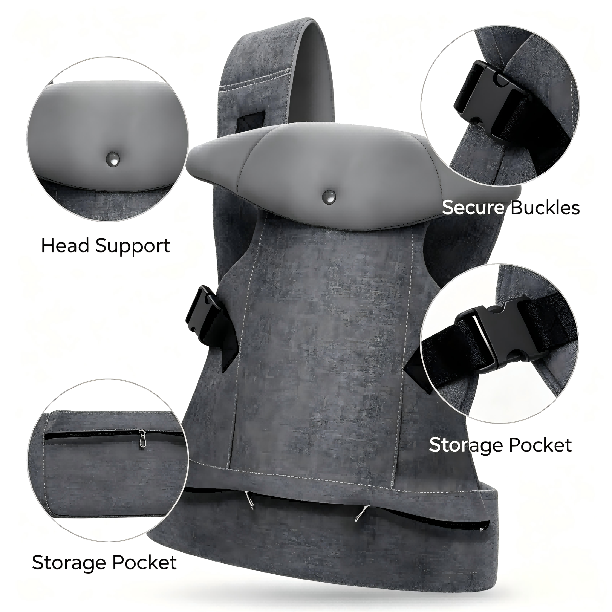Adjustable Baby Carrier, Padded Lining, Lightweight Fabric Construction