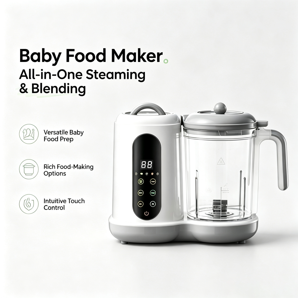 All-in-One Baby Food Maker, Steamer and Blender with Puree Function, Multi-Function Kitchen Appliance for Home Use