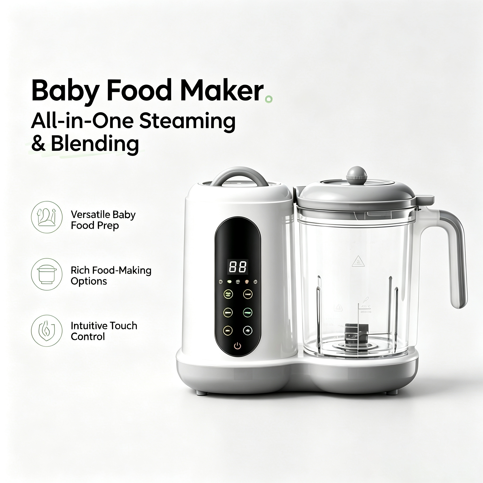 All-in-One Baby Food Maker, Steamer and Blender with Puree Function, Multi-Function Kitchen Appliance for Home Use