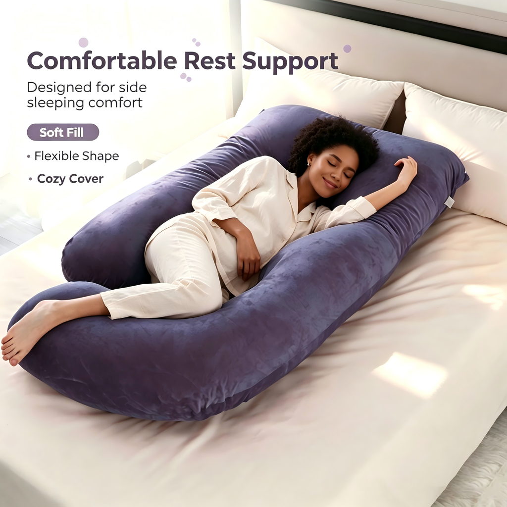 Full Body Pregnancy Pillow, U Shaped Maternity Pillow with Soft Cushion Filling and Washable Cover, Large Bed Pillow for Home