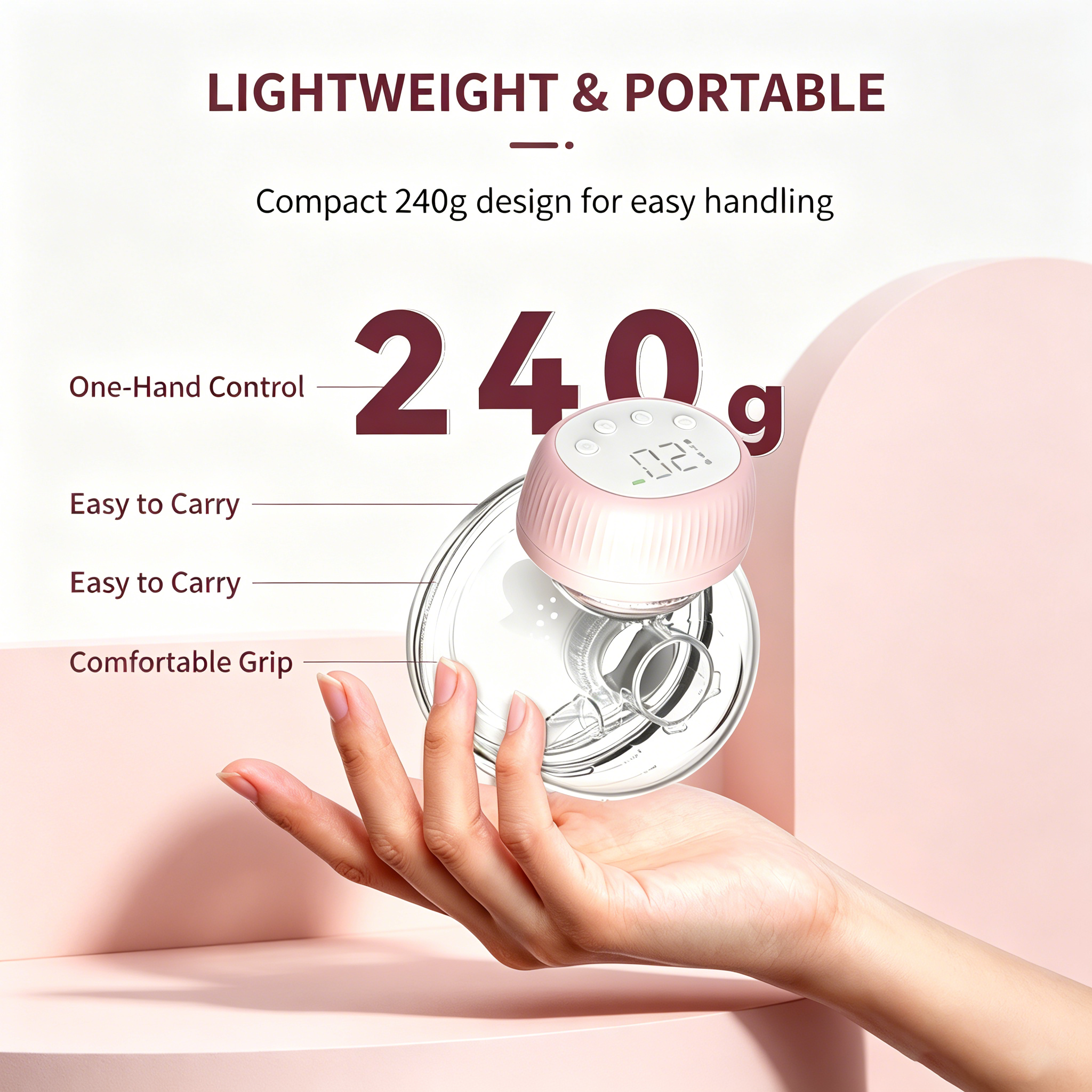 Wearable Breast Pump, Cordless Hands-Free Pump with 4 Modes, 48 Adjustable Levels, LCD Display, USB Charging, Soft Silicone Flange