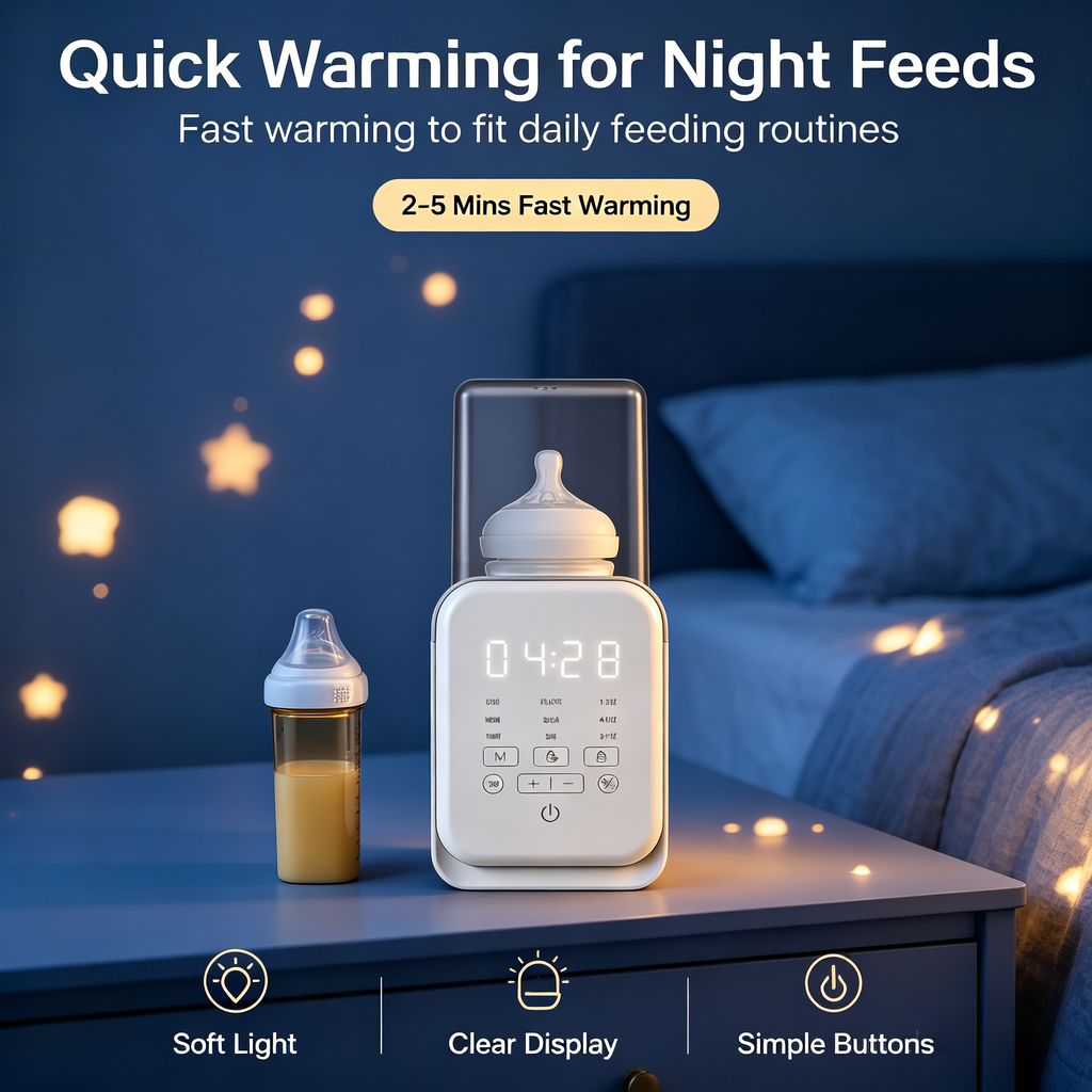 Bottle Warmer with Timer and Temperature Settings, Digital Baby Bottle Heater with Compact Design for Home Use