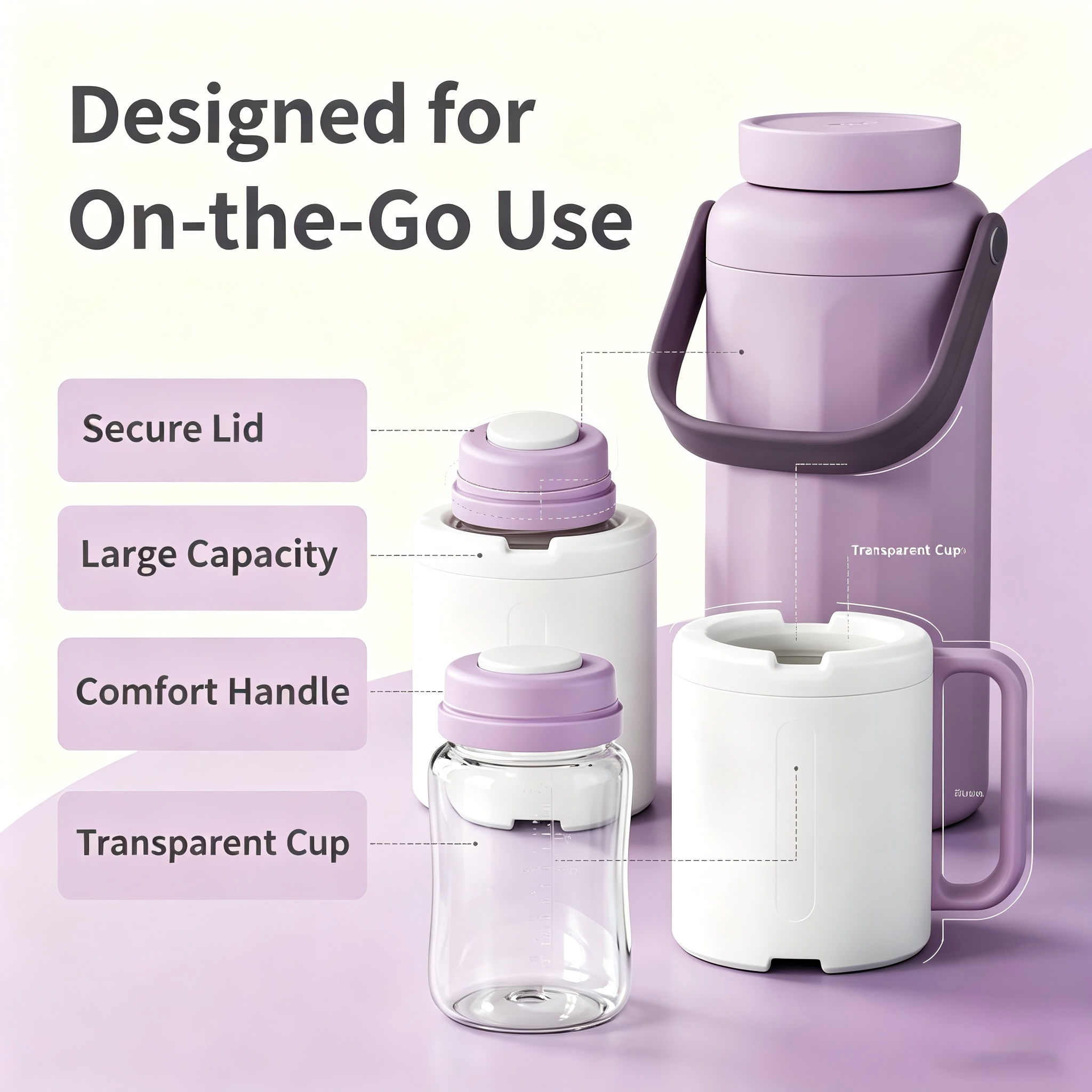 22oz Portable Breast Milk Storage Cooler Bag with 2 Bottles, Travel Pumping Storage Bag for Work, Commute and Outdoor Use