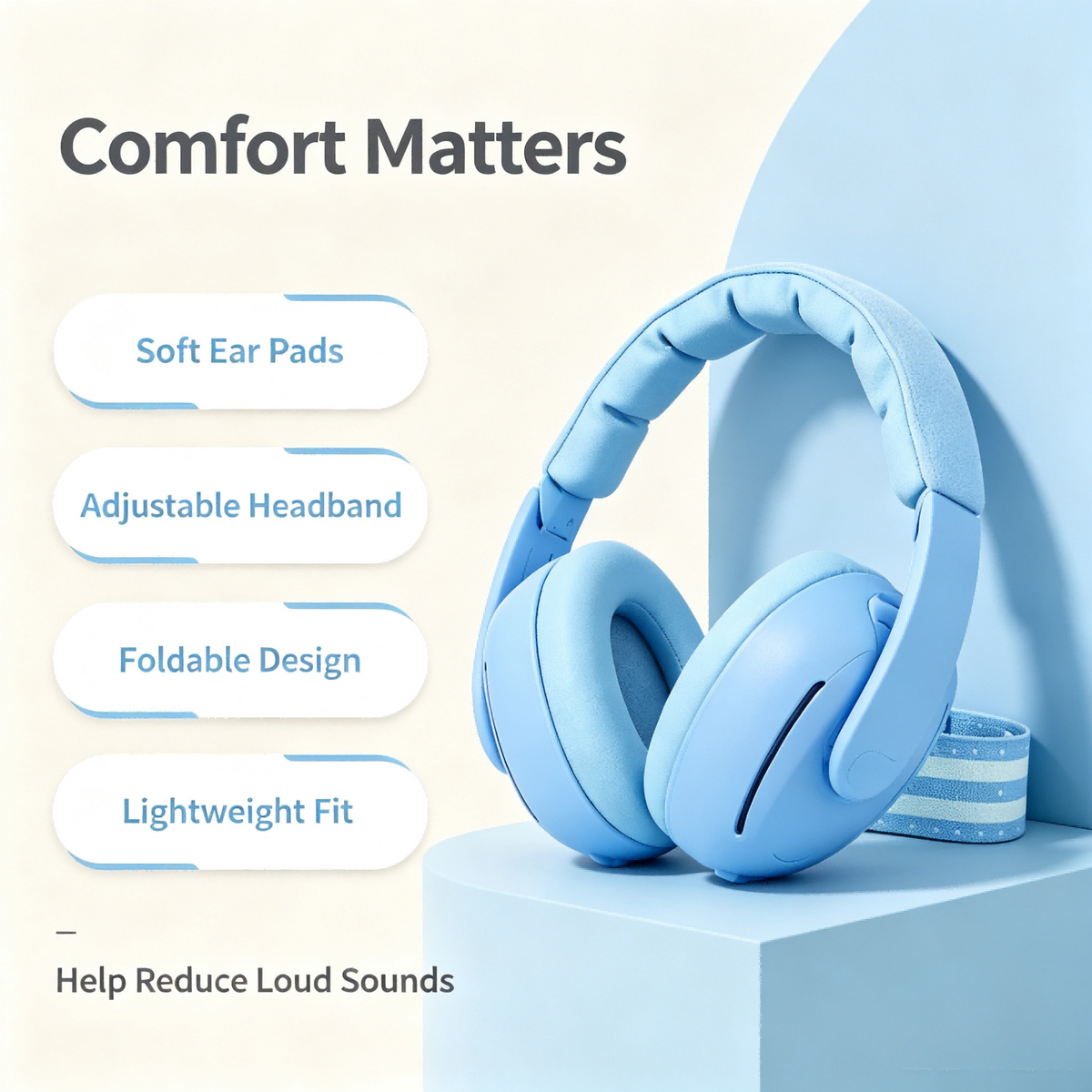 Baby Sound Reducing Earmuffs, Adjustable Lightweight Ear Covers for Travel and Outdoor Activities