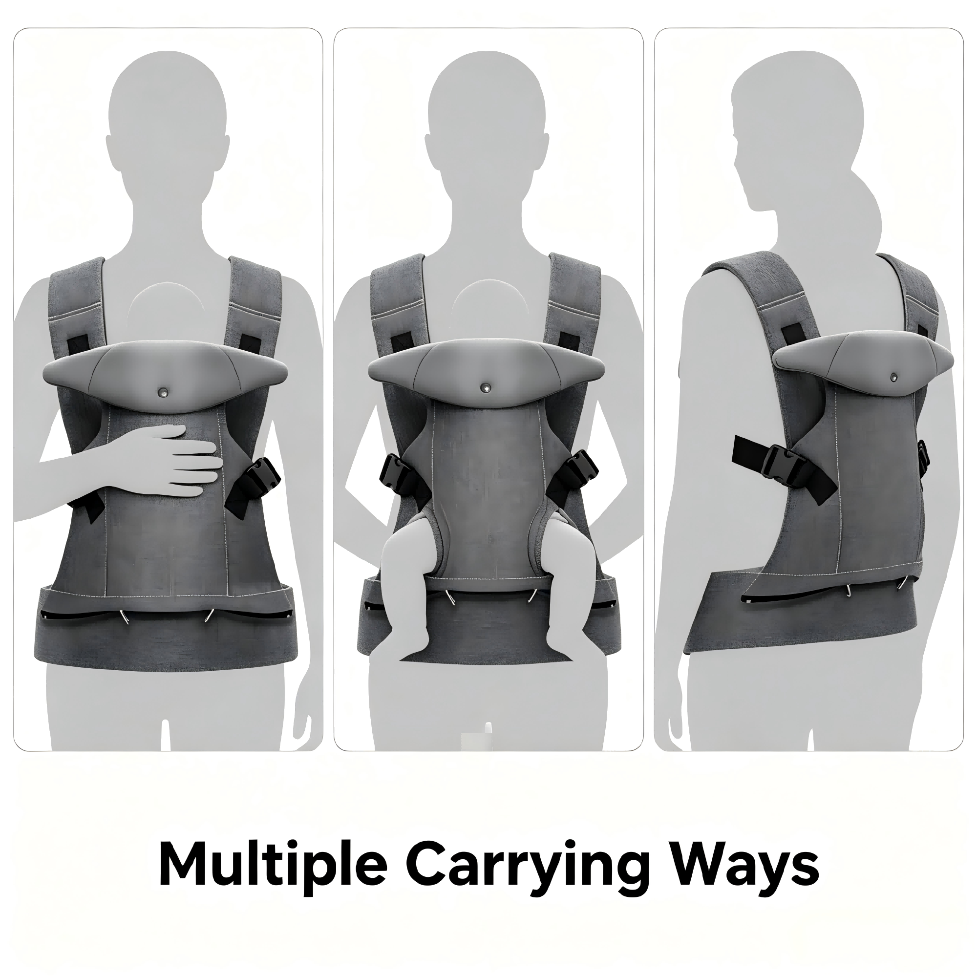 Adjustable Baby Carrier, Padded Lining, Lightweight Fabric Construction