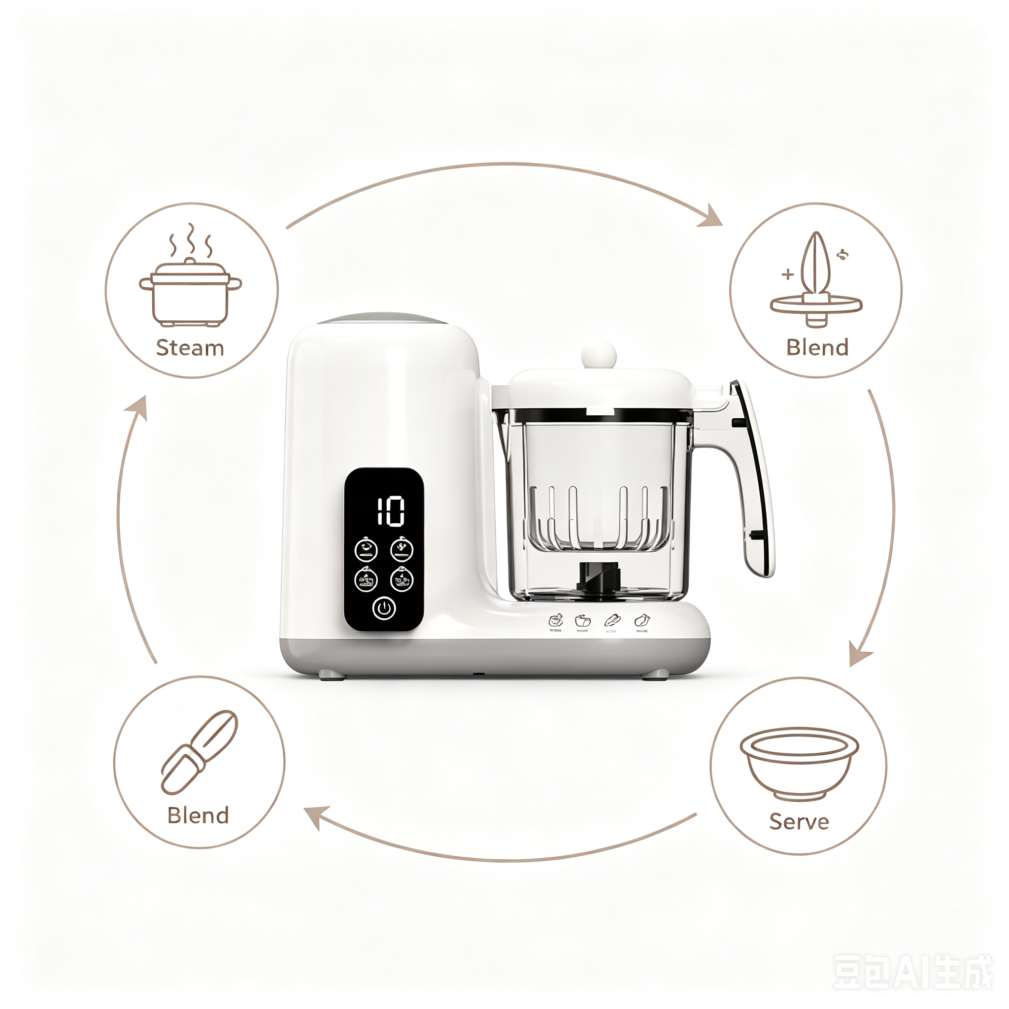 Baby Food Maker, Steamer and Blender with Puree Function, Multi-Function Kitchen Appliance for Home Use