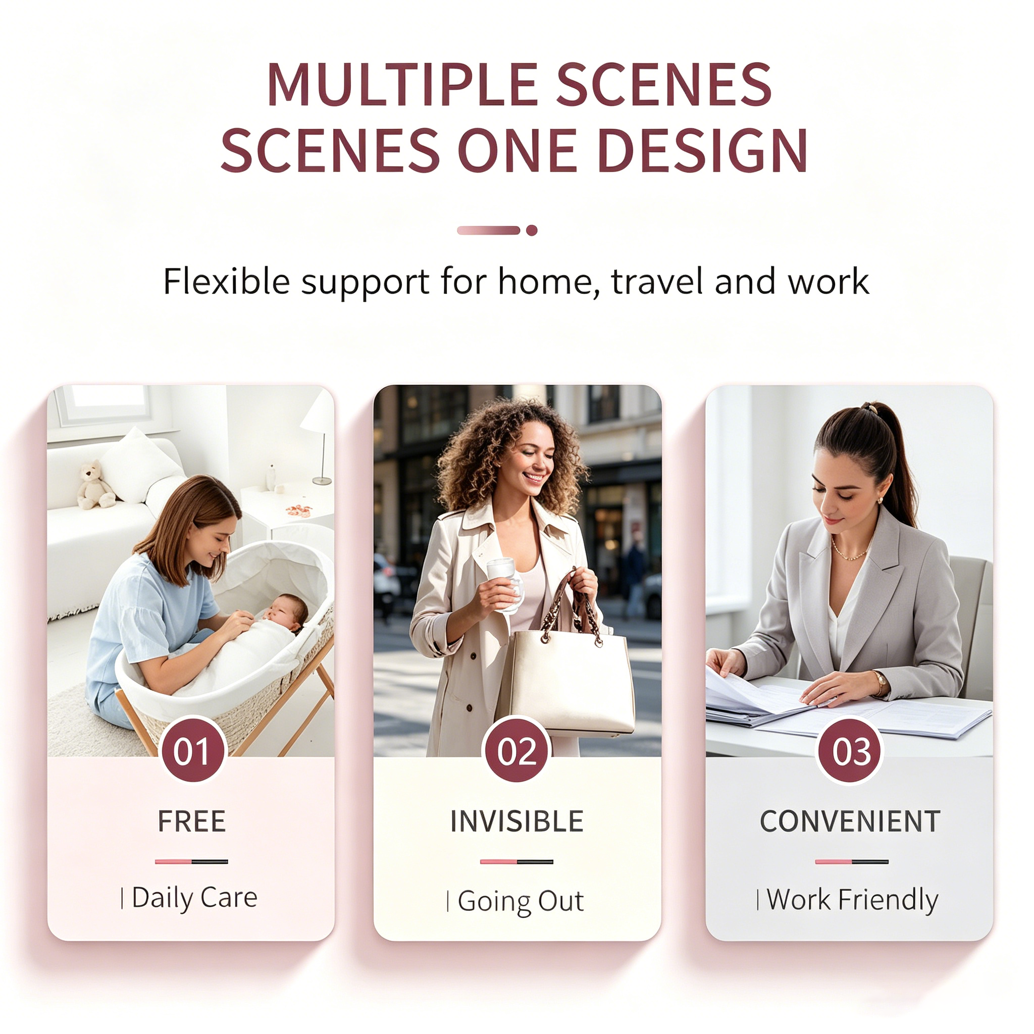 Wearable Breast Pump, Hands-Free Design with 4 Modes & 48 Adjustable Levels, Curved LCD Display, Button Control, USB Rechargeable, Soft Silicone Flange