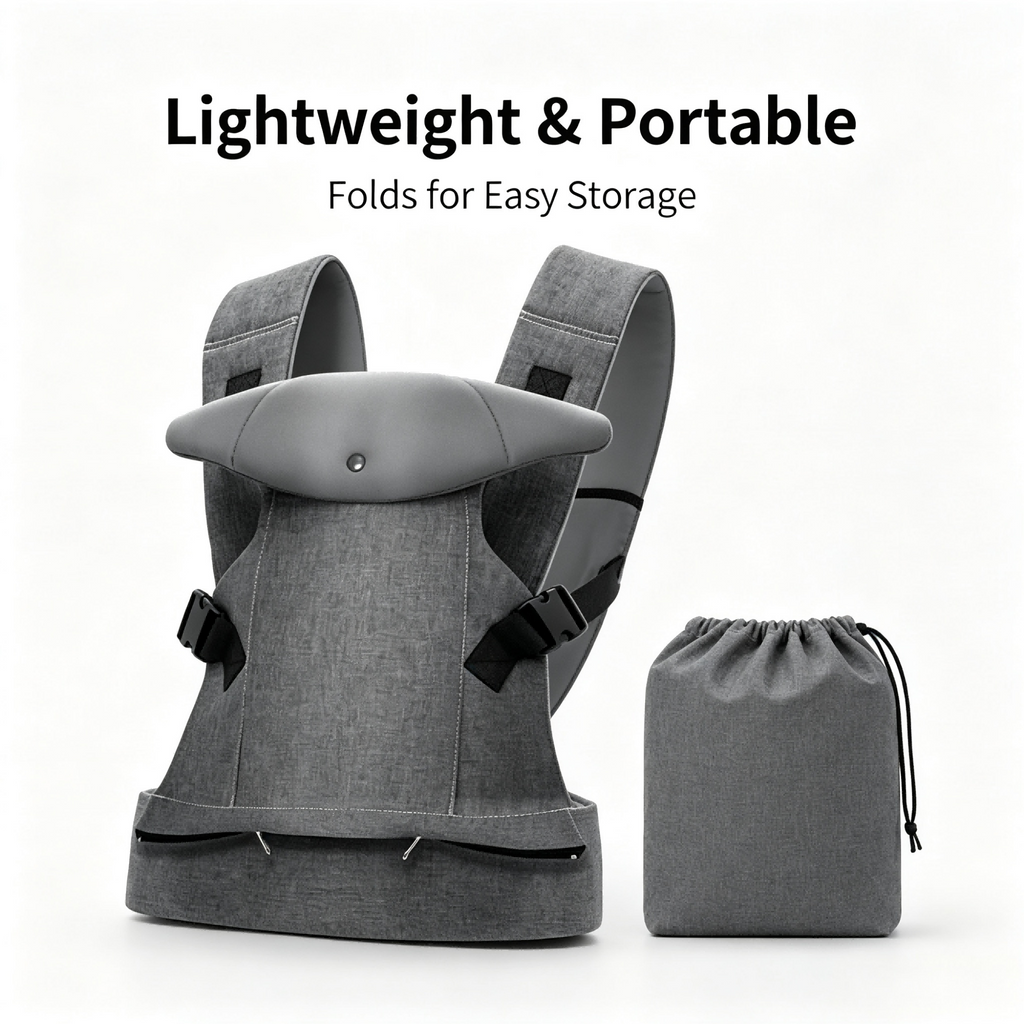 Adjustable Baby Carrier, Padded Lining, Lightweight Fabric Construction