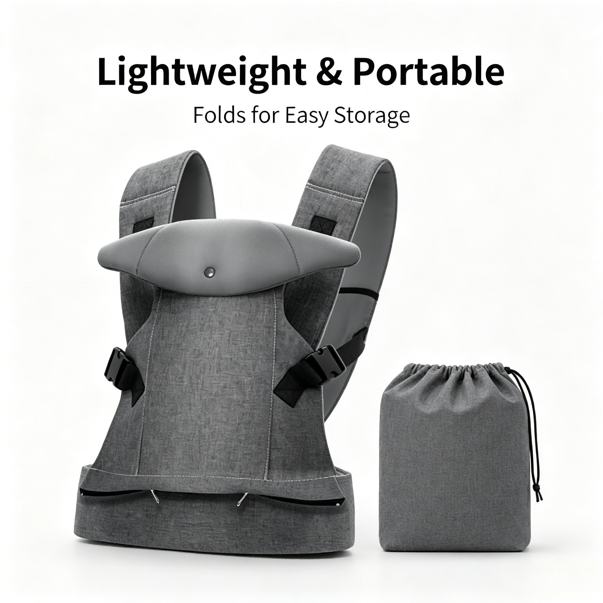 Adjustable Baby Carrier, Padded Lining, Lightweight Fabric Construction