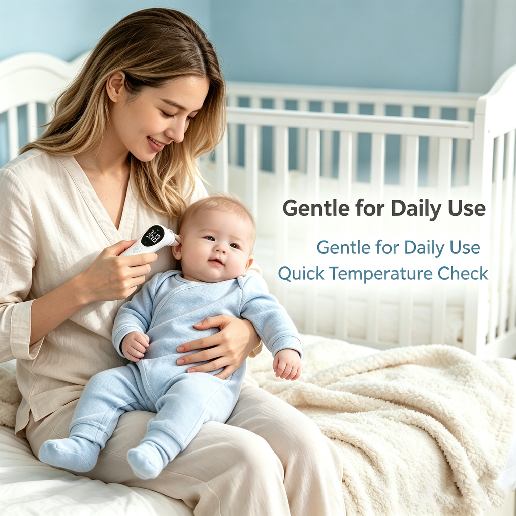 Touch-Free Infrared Forehead Thermometer, Digital Temperature Reader for Family Use