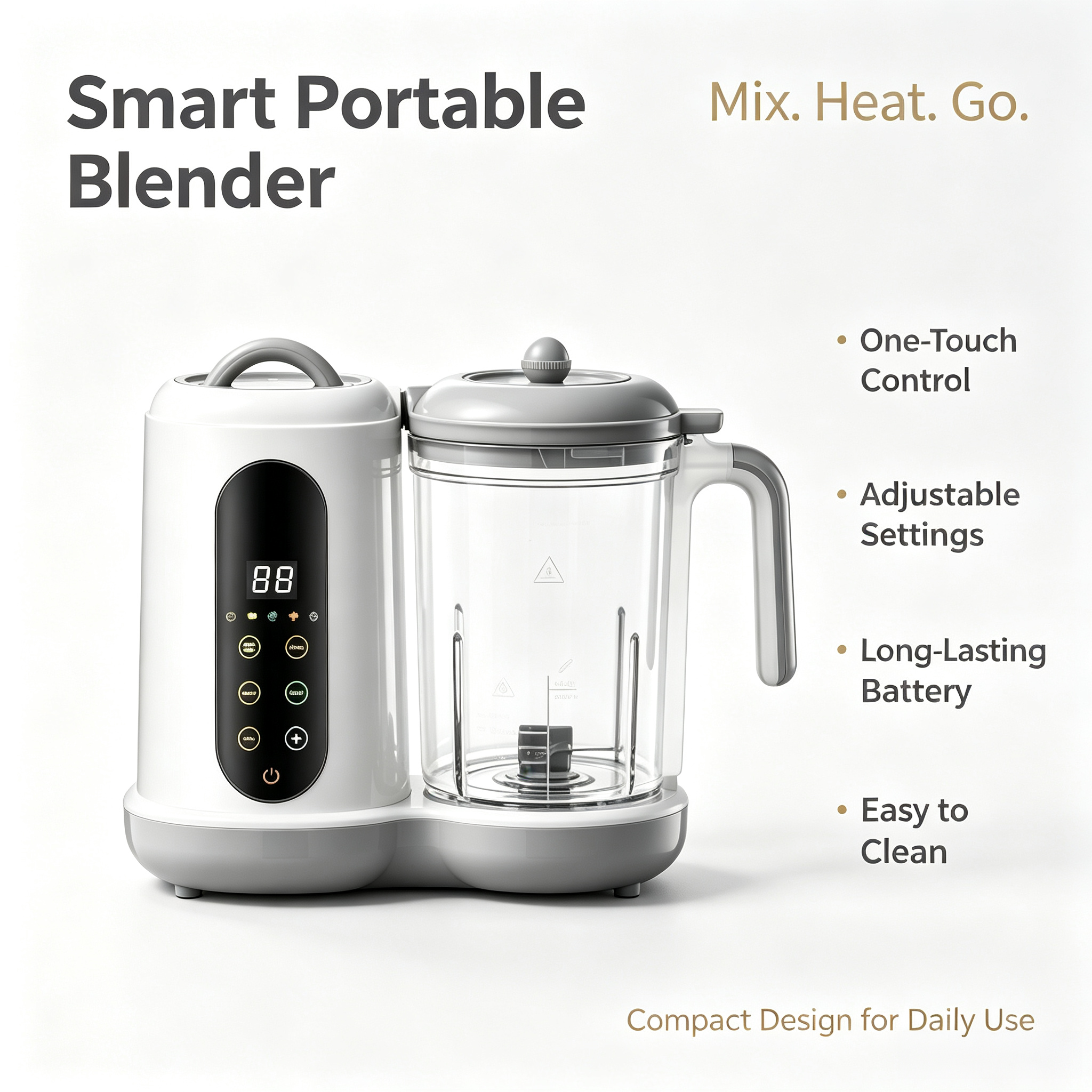 All-in-One Baby Food Maker, Steamer and Blender with Puree Function, Multi-Function Kitchen Appliance for Home Use