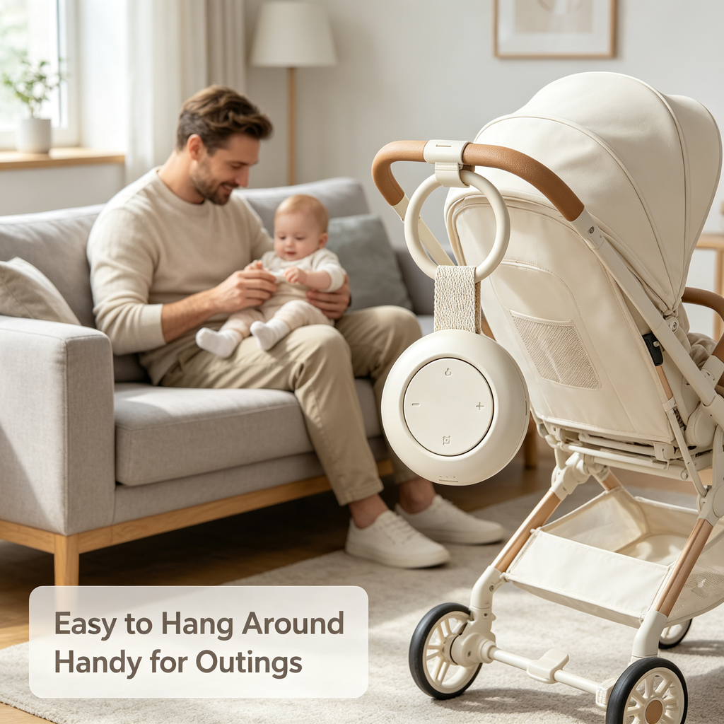 Clip-On Portable Baby Sound Machine with Night Light, 20 Built-In Sounds, Auto Timer and USB-C Rechargeable Design