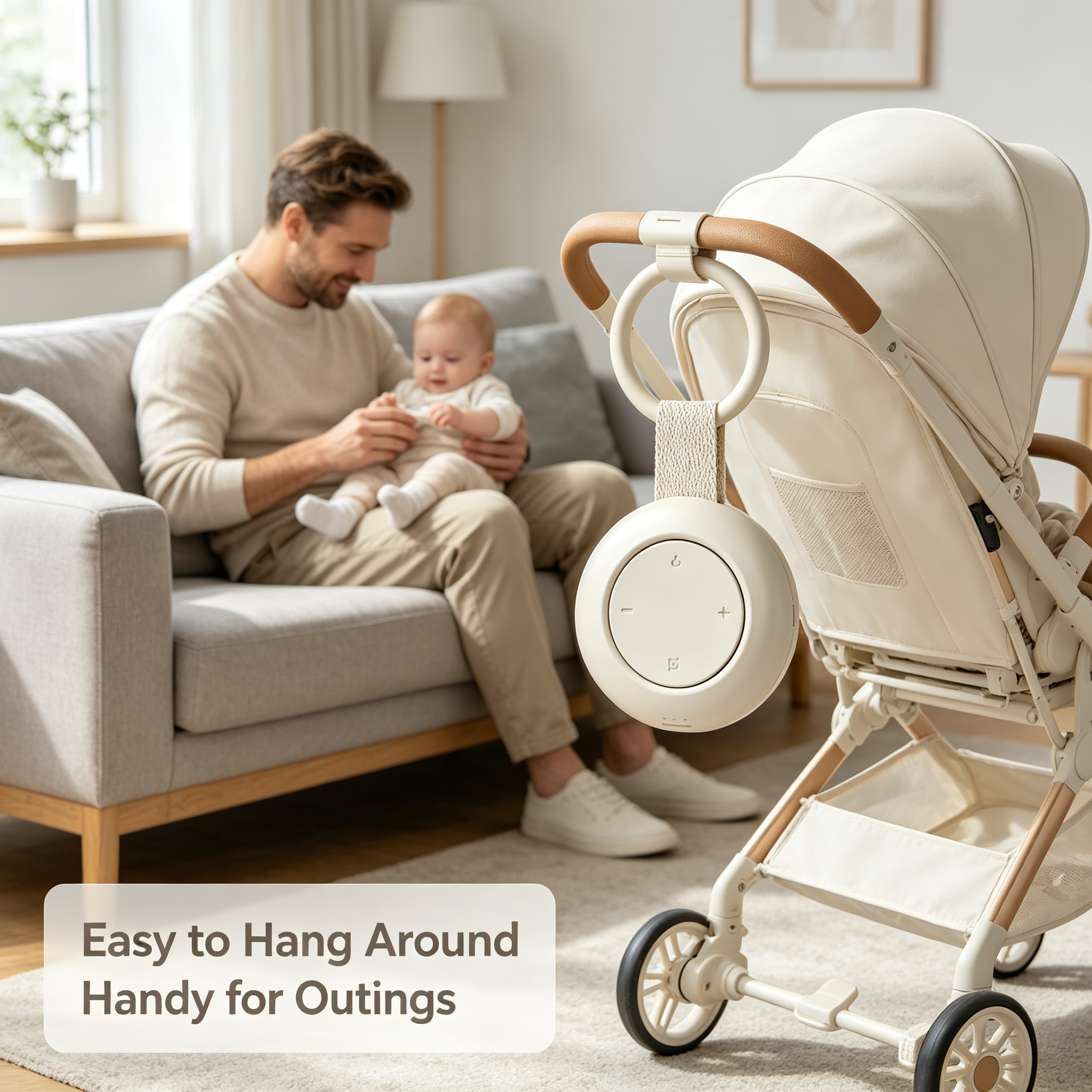 Clip-On Portable Baby Sound Machine with Night Light, 20 Built-In Sounds, Auto Timer and USB-C Rechargeable Design