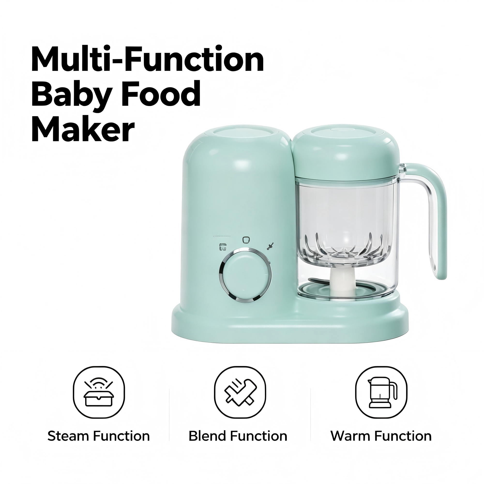 Baby Food Steamer and Blender with Puree Function, Multi-Function Kitchen Appliance for Home Use