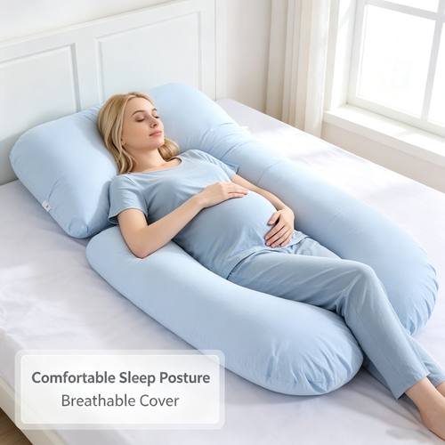 57” U-Shaped Maternity Full Body Support Pillow, Soft Pregnancy Pillow with Removable Machine Washable Cover