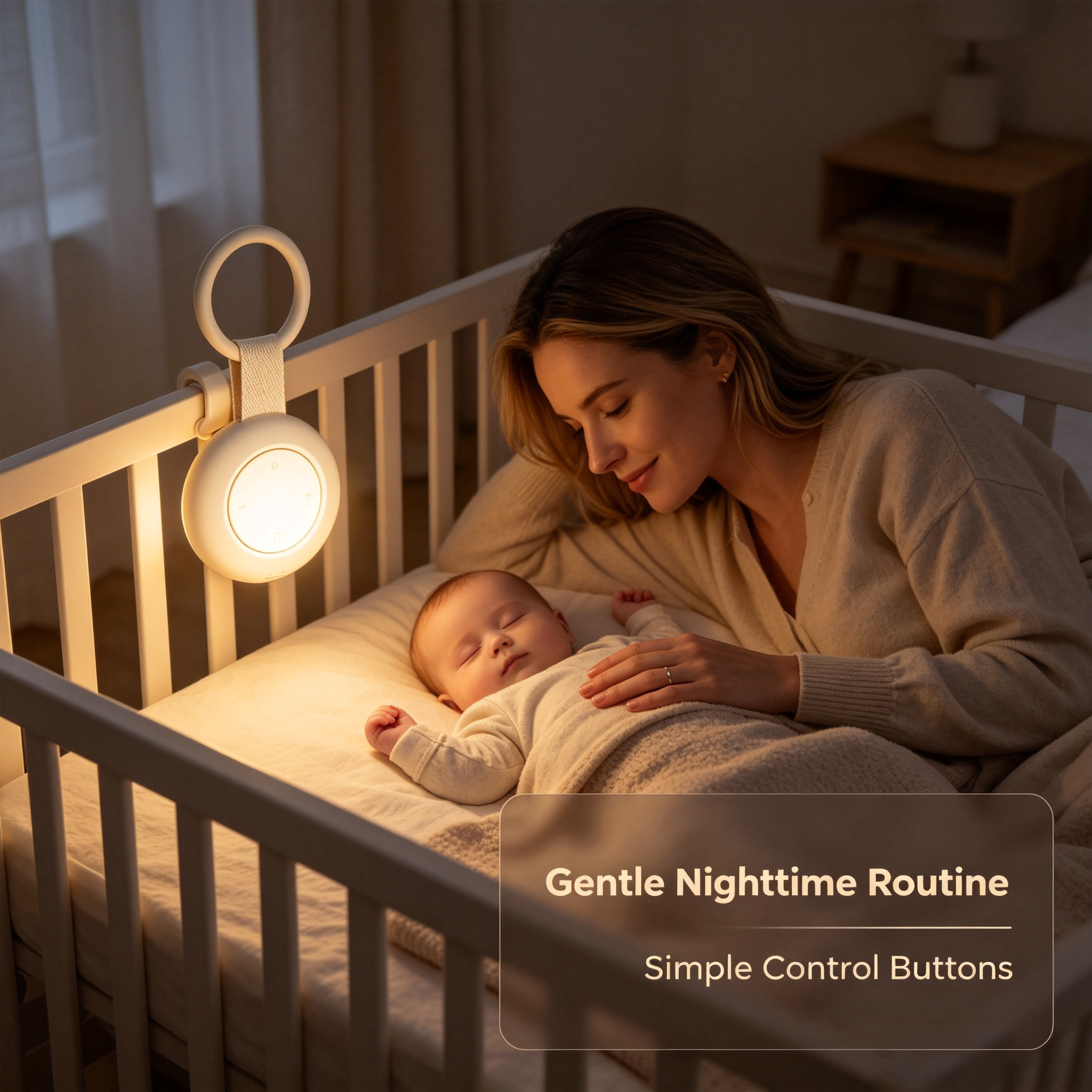 Clip-On Portable Baby Sound Machine with Night Light, 20 Built-In Sounds, Auto Timer and USB-C Rechargeable Design